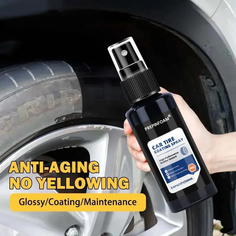 Tire Shine Glossy Durable Car Tire Gloss Enhancer & Protection Wax, Maintenance Tire Film Coating, Long-Lasting Shine & Whitening Effect, Ultimate Car Tire Protection, No Yellowing, Enhancement, Shining