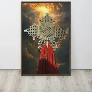 Mesikel Ethiopian Eritrean Orthodox Cross Poster – Religious Wall Art, Spiritual Canvas Print Home Decor Unframed Decoration Christian Wall Art