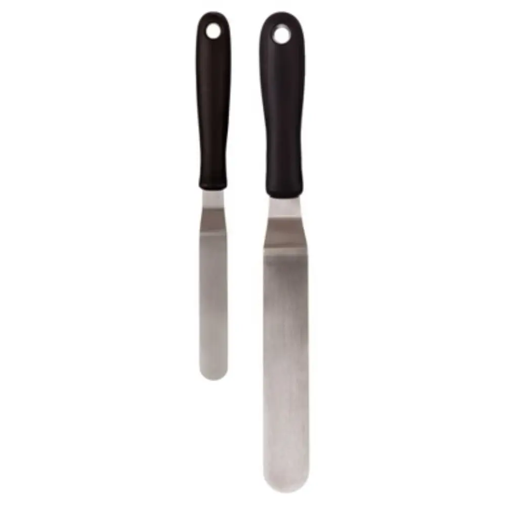 2pc Icing Knife Set: Stainless Steel Offset & Frosting Spatulas, Ergonomic Non-Slip Handles, Dishwasher-Safe
