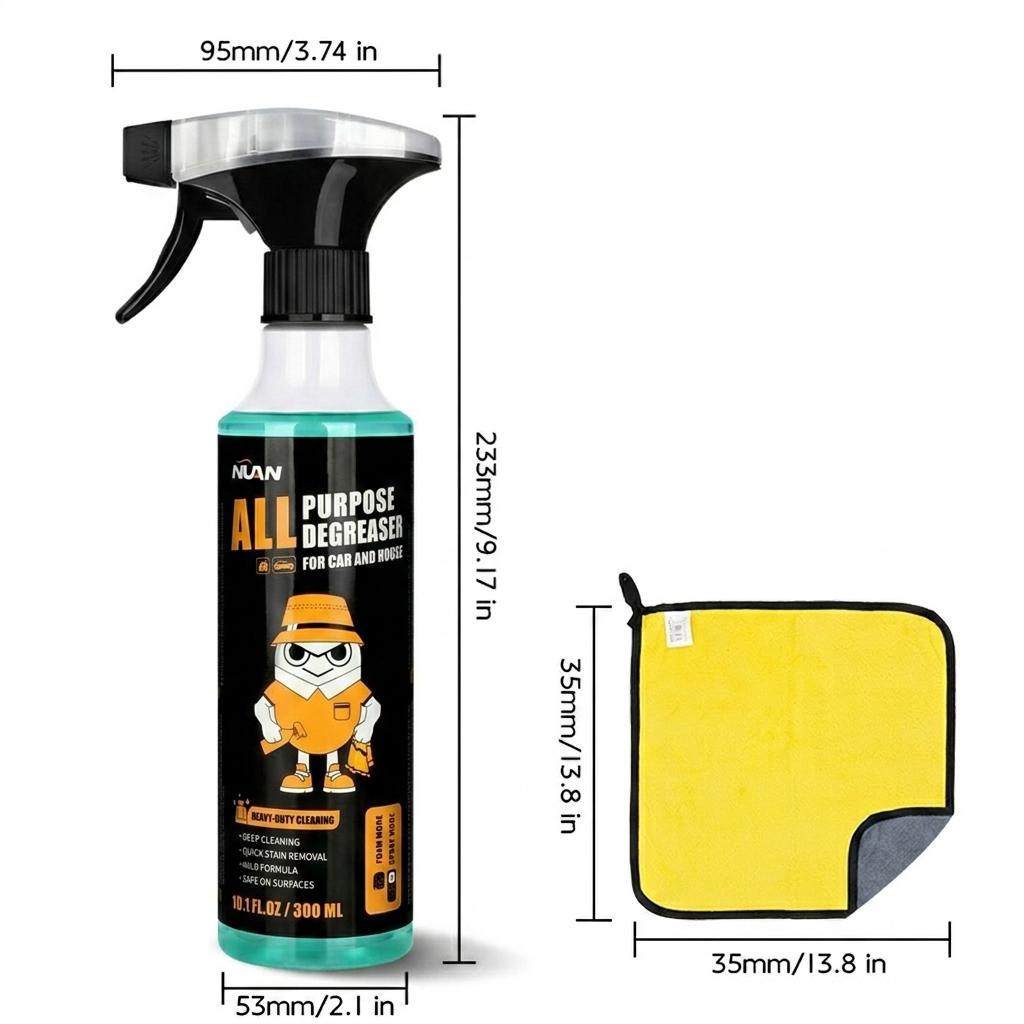 Nuan Multi-purpose cleaning spray: 300ml Multifunctional Cleaner for Home & Car, Removes Dirt, Water Stains and Dust