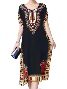 Round Neck Comfortable Breathable Pullover Crew Neck Split Summer Dress Women Dress Casual Light Lightweight Loose Sleeve Womenswear Soft non stretch Cotton Rayon.