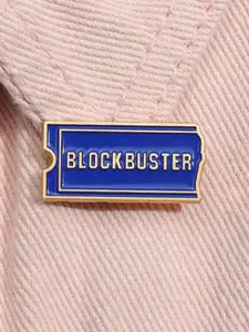 Blockbuster Video Enamel Retro Collect Films Movie Ticket Metal Brooch Lapel Pin Backpack Badge Fashion Vintage Jewelry Accessories Gift for Friends Fashion Accessory Men