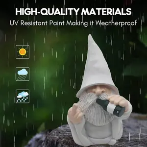 Drinking Gnome Statue 6.3 Inch Tall Funny Outdoor Garden Yard Lawn Sculpture Decoration Hand Painted Resin Novelty Gift for Kids Adults