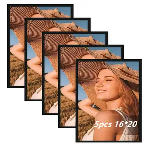5 Pcs Assorted Size Photo Frames Set 1620 12x16 1114 Black, Wall Hanging & Tabletop Picture Frames, Gallery Collage Wall Art Decor for Home Living Room Bedroom