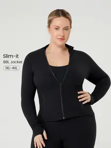 GLOWMODE FeatherFit Plus Size Slim-It Streamline Performance Secure Pockets Zip Up Jacket TikTokShopBlackFriday
