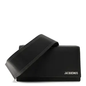 Pre-owned jacquemus Smooth Calfskin Shoulder Bags Le Bambino Homme Black