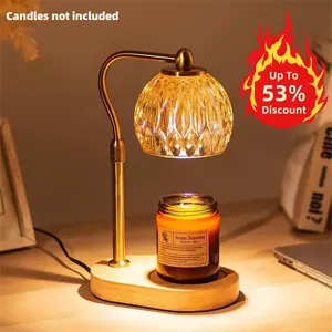 Candle Warmer Lamp with Timer: Dimmable Desk Lamp, for Scented Candle Jar Gift for Women Fragrance Vintage Home Decor Adjustable Height Dimmable Light Electric Melter with 2 Bulbs, Candle Heater, Valentine's Day gift