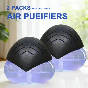 2 Packs Air Purifiers with LED Lights for Bedroom, Humidifier Room Appliances, Water Filter Air Purifier for Home, Aroma Diffuser with LED Lights