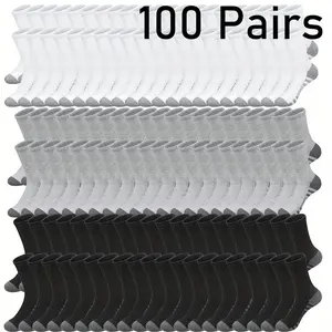 100 Pairs Casual Sweat Absorbent Breathable Fitness Running Sports Socks Men Women 100 Pairs Casual Sweat Absorbent Breathable Fitness Running Sports Socks Men Women