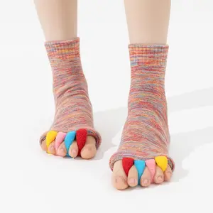 2026 New Women Open Toe Yoga Toe Socks Five Finger Socks Bunion Correction Separator Foot Care Daily Casual Socks summervibes