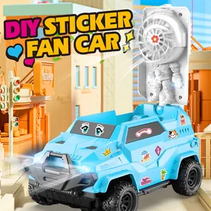 Remote Control Fan Car DIY Sticker, Rechargeable 2.4g Wireless Remote Control Vehicle, Fun Educational Toy for Kids & Adults