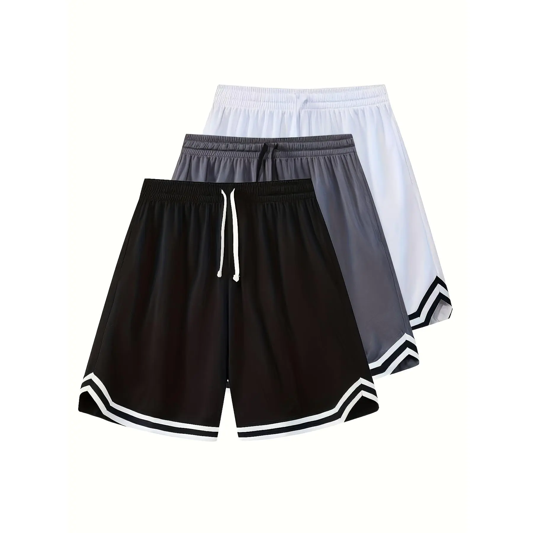 3-piece set of men's mesh sports shorts, 3-piece set, sports basketball shorts, running, fitness, cycling, hiking, swimming, quick drying, breathable stretch shorts