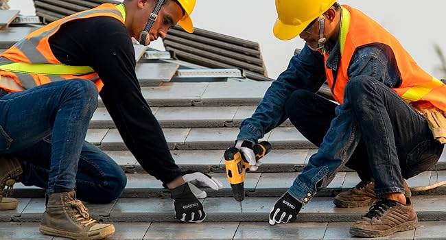 COOLJOB Leather Work Gloves with Grip, Thorn Proof, Heat Puncture Resistant Gloves