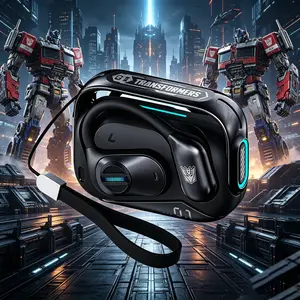 TRANSFORMERS TF-T77 Open-Ear Wireless in-ear Headphones, Zinc Alloy Impact-Resistant, Bluetooth Travel Comfort, ENC Noise Reduction HD Mic, Flash Connection, Pure Leapfrog Sound Quality, Stereo Bass, for Gaming & Cycling earphones