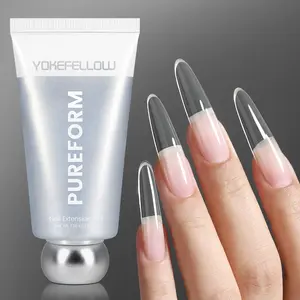 YOKEFELLOW PUREFORM Nail Extension Gel PF01 Crystal Clear Ultra Transparent HEMA-free TPO-free TMPTA-free 100% Pure Gel Poly Nail Gel for Professional Salon Use ( 50g/ 1.76 oz)