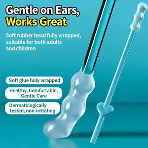 Ear Cleaning Tool Strong Adhesive Ear Pick Set Children Safe Disposable Ear Cleaner Cotton Swab Stick, Easy Use Ear Care Accessory Earwax Removal Kit Ear Canal Cleaner