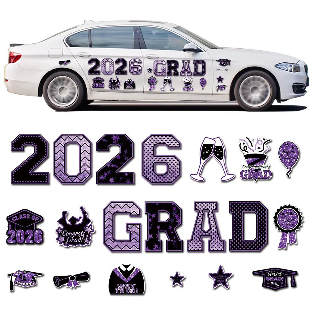 2026 Graduation Cruise Ship Door Magnets, Sturdy Congrats Grad Cap Decorations for Refrigerator, Garage, Graduation Party & Wine Glasses, Magnet Letters For Fridge, Refrigerator Decorating Magnets