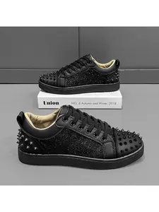 Men's Rivet Sequins Low-Top sneakers, Fashionable Streetwear Sneakers for Casual Wear, Trendy Sports Footwear 2026 New Arrival