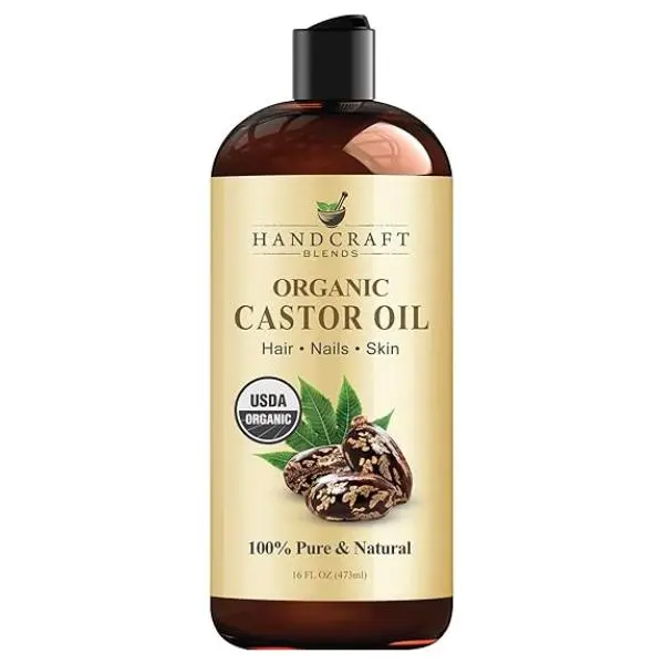 Pure Organic Castor Oil (16 fl oz/473ml) - USDA Certified, Handcrafted, Expeller-Pressed, Hexane-Free Scalp Growth Oil, Unisex Moisturizing Hydrator for Scalp Massage (30-60 min), Stronger Hair, Fuller Lashes