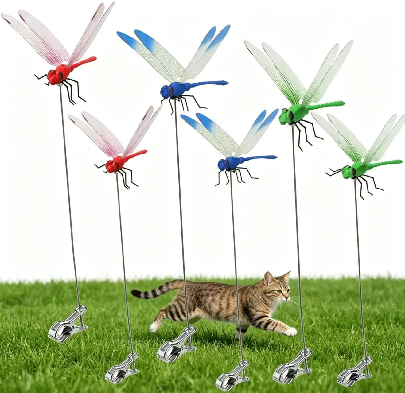 12pcs 3D Metal Design Dragonfly Plant Clips - GardenHack Specialty Garden Tools, Natural Look, Bird Deterrent, Pest Stopper, Mosquito Repellent, Fly Control, Patio Outdoor Veggies Use, Indoor/Outdoor Home Decor Balcony
