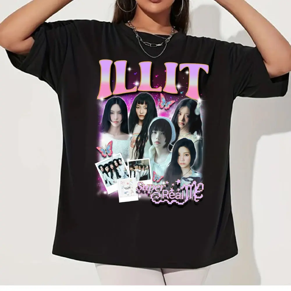 Vintage ILLIT Kpop T-Shirt Premium Cotton K-Pop Music