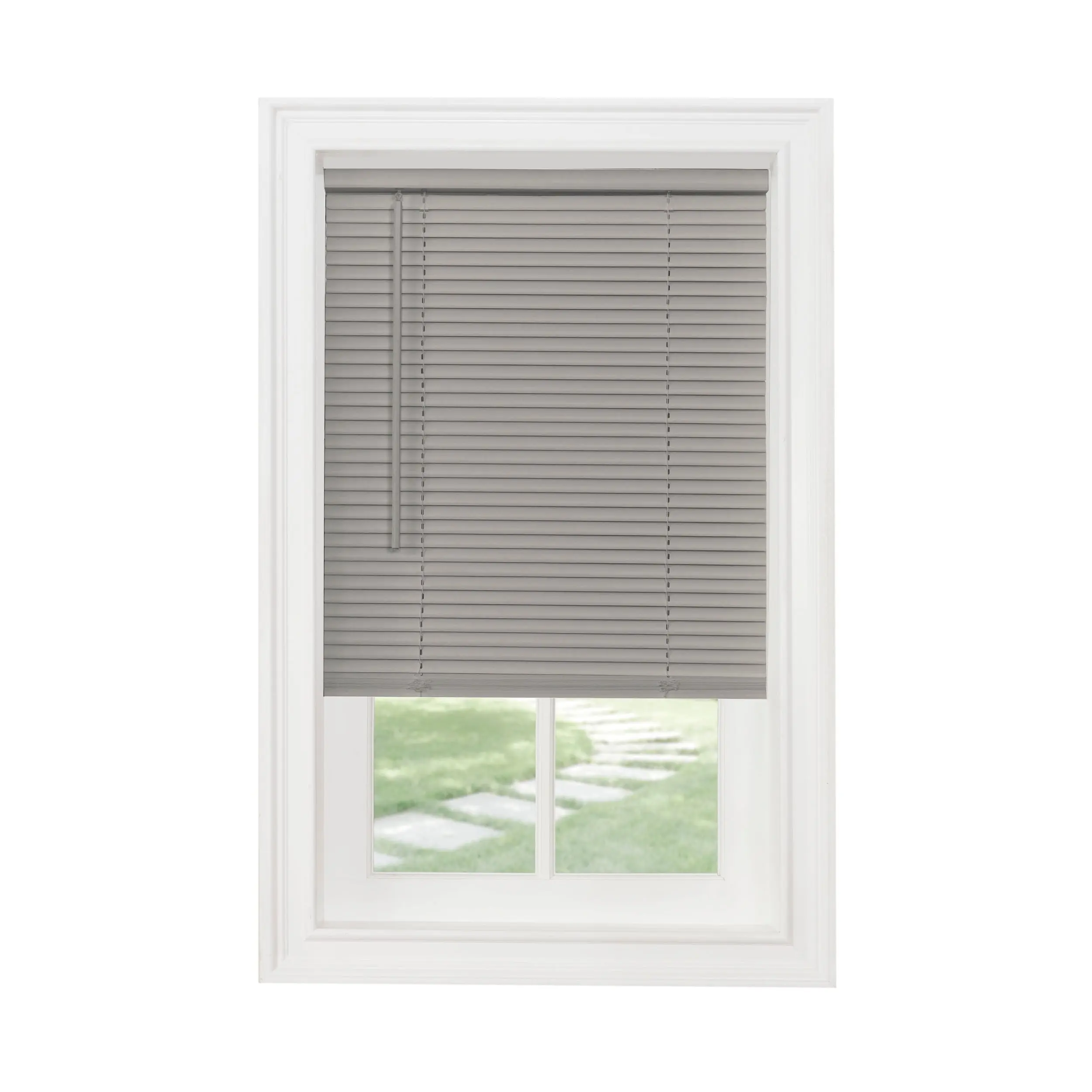 Achim MSG230GY06 Aluminum Vinyl Mini Blinds, 30x64 in., GII Morningstar Cordless Light Filtering, 1 in. Slats, Grey, Aluminum Vinyl Blinds