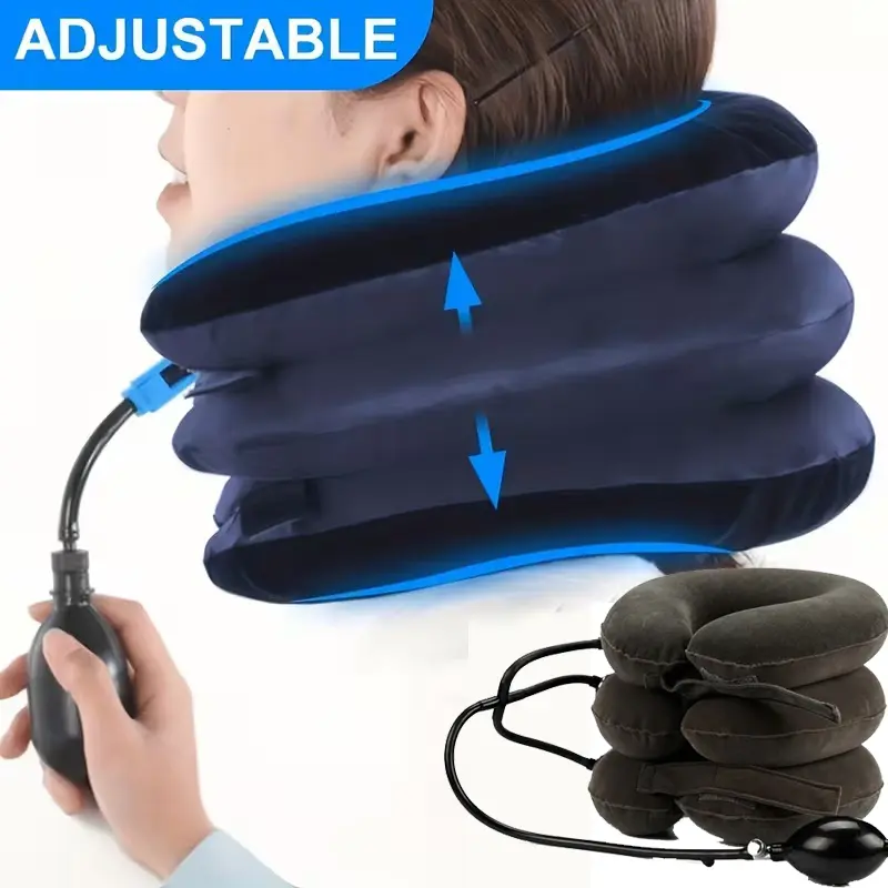 Inflatable Neck Stretching Pillow That Alleviates Neck Discomfort And Pressure Anytime, Anywhere, Improving Your Mood! It's The Perfect Holiday Gift for Friends And Family