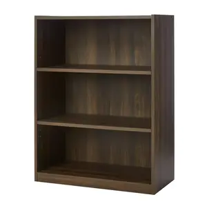 Mainstays 3-tier bookshelf with adjustable shelves, display and storage shelf, office bookshelf, freestanding industrial ladder-style shelf, modern, minimalist, stylish design, easy to assemble.