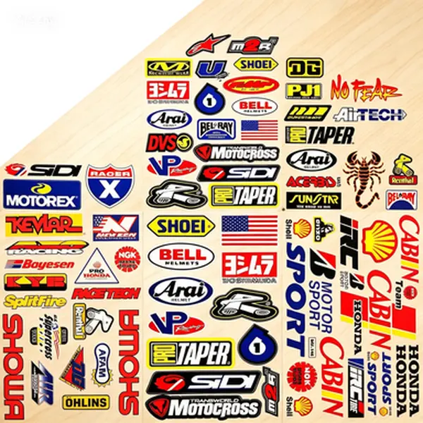 6-Pack Pre-Cut Solid Vinyl Motocross Graphics Kit - Waterproof Durable Reusable ATV Off-Road Racing Motorcycle Decals, Pre-Cut Sheets 6-Pack Coverage Motorcycle Decoration D6015