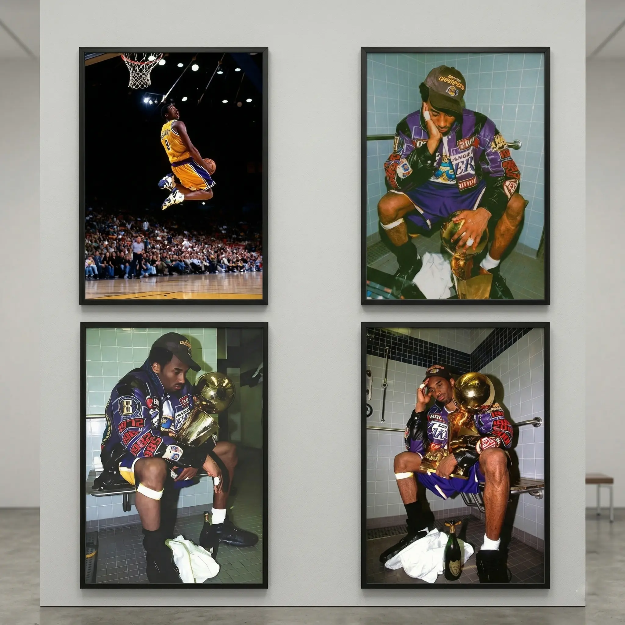 Kobe Bryant Poster, Basketball Wall Art, Black & White Photograph Print, Vintage Sport Decor