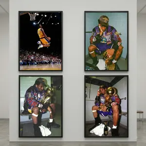 Kobe Bryant Poster, Basketball Wall Art, Black & White Photograph Print, Vintage Sport Decor