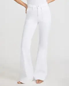 Express High Waisted White Patch Pocket '70s Flare Jeans