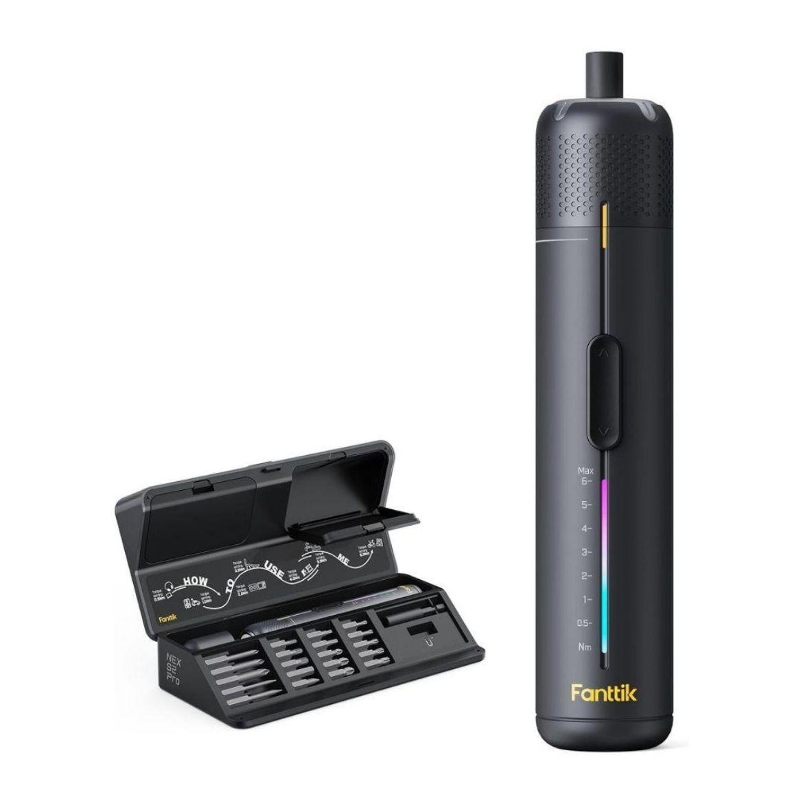 【DealsForYouDays】Fanttik S2 Pro Electric Screwdriver, Cordless Screwdriver Set, 7 Torque Settings, 0.5 to 6N.m, 20 Magnetic Bits, 1/4''Hex Shank, with 90° Angle Adapter, for Furniture, Household Repairs, SummerWins, Work Tools,father'sdaygifts