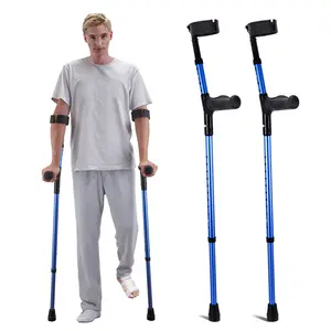 VEVOR Forearm Crutch Aluminum Alloy Adjustable Height Crutch with Gloves