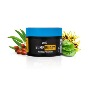 Bump Buddy Razor Bump Treatment 50 ML Aftershave Prevention Cream with Aloe Vera Argan Shea Jojoba Oils for Comfort Cleansing Foam Cleanser