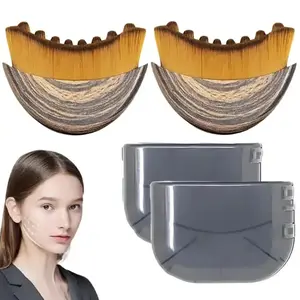 (2PCS)Lymphatic Contour Face Brush for Sculpting - Lymphatic Drainage Brush - Dry Brush for Face - Anti-Puffiness - Detox & Lift - Ergonomically Designed to Fit The Skin Precisely