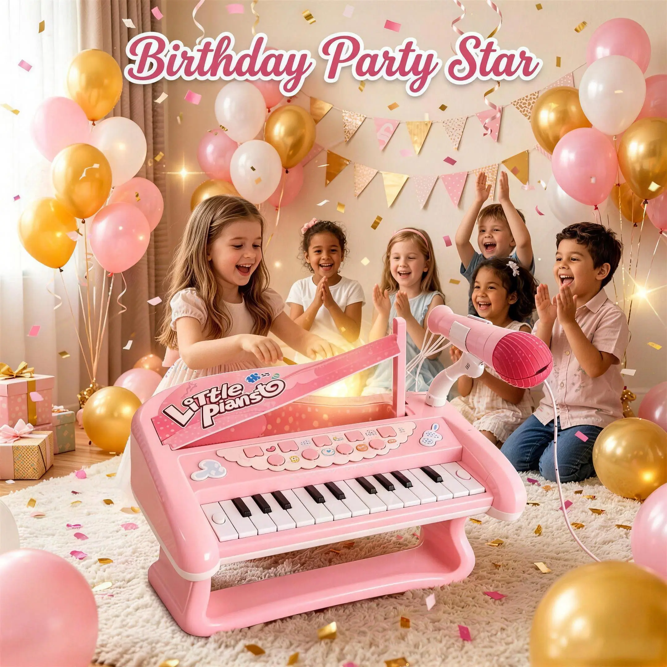 Unisex Mini-Sized Kids Electronic Keyboard Toy Piano - High-Quality Multifunctional Musical Toy, Built-In Songs, Supports 2–6y Music Start, Encourages Creativity, Ideal for Little Pianist Learning & Birthday Gifts, Mini Sized Products, All Seasons