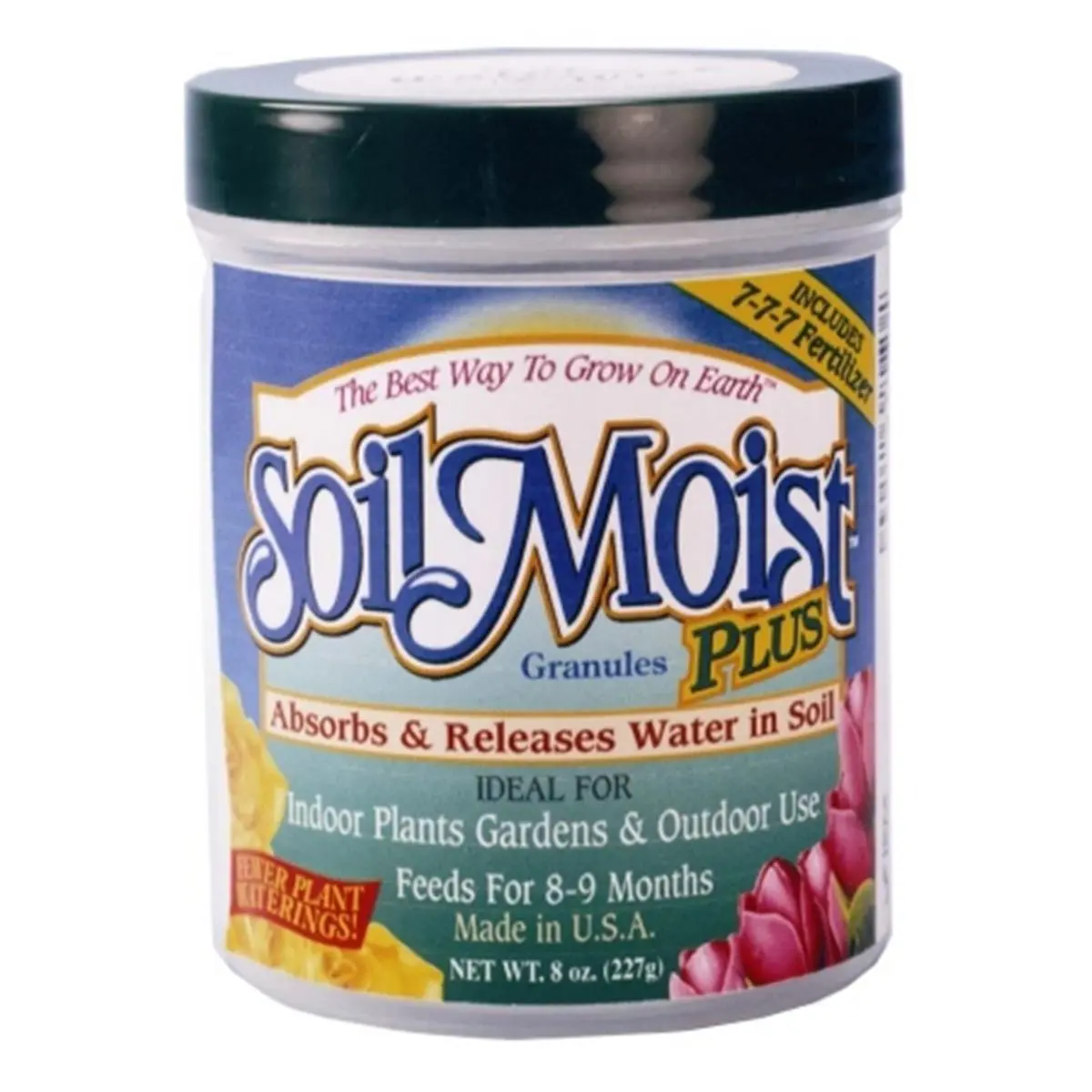 8 Oz Soil Moist Granules Garden Soil Additive (JCD-05SMP) - Made in the USA, Water-Saving Polymer, Moisture Hold, Easy Apply, Eco-Safe for Indoor/Outdoor Plants, Lasts 3-5 Years, Reduces Watering by 50%, Polymers, Granular