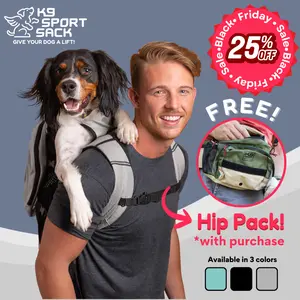 K9 Sport Sack Plus 2 Dog Backpack with External Storage Multifunctional Storage for Outdoor Pet Gear Fully Removable Storage Pack Thicker Straps & Padded Back Panel - Animal Carrier