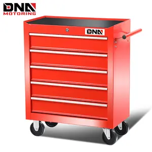 Drawer Plastic Top Rolling Tool Cabinet with Keyed Locking System,Red
