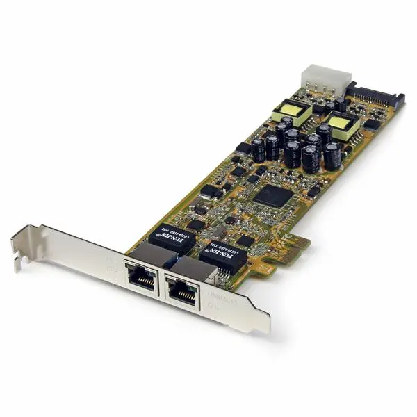 StarTech Dual Port PCI Express Gigabit Ethernet PCIe Network Card Adapter - PCIe Slot Compatible, PoE-PSE Enabled, 25.5W Per Port, Auto MDIX, Vista Compatible, Server Ready, Includes Instruction Manual