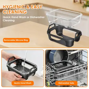 Glass Baking Tray Liner for Ninja Af400/af500n/sl400 Air Fryer, Silicone Handle, Durable Glass Material, Perfect Fit for Your Air Fryer