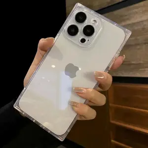 Ice Cube TPU Soft Case for iphone 17/16ProMax/15/14 Plus Square Simple Soft Rubber iPhone13/12 Pro Max Mobile Phone Case,Anti-drop Clear Phone Cases,Total Protective Shockproof Phone Cover Anti-Yellowing for iPhone 17 Pro Max