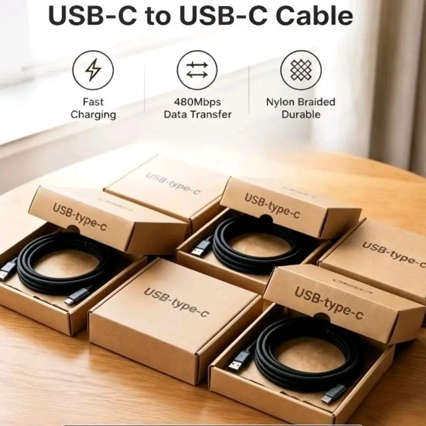 6-Pack 10-ft USB-C Fast Charging Cables for Samsung Android Type-C Smartphones, Cellphones, Electronic Mobile Devices with Stable Connection