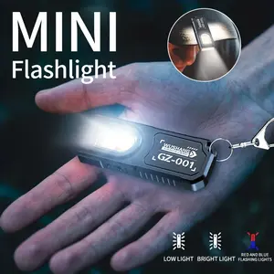 Portable USB Rechargeable Flashlight, Magnetic Flashlight, Mini Keychain Light with Bottom Magnet, Pen Clip Design Headlamp, 5 Lighting Modes, Multifunctional Emergency Lantern
