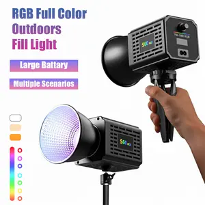 RGB Full-Color COB Video Studio Light Handheld LED Lighting for Photography Vlog Live Streaming Outdoor Shooting with Large Battery & Multiple Scenarios