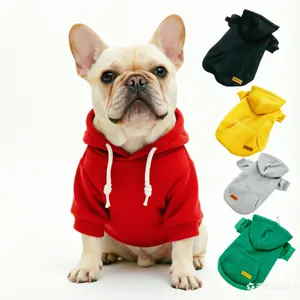 Cozy Hoodie Puppy Sweater（Runs Small/ Size Up) 100% Cotton with Concealed Leash Buckle Chest Pocket Local Shipping for Pets