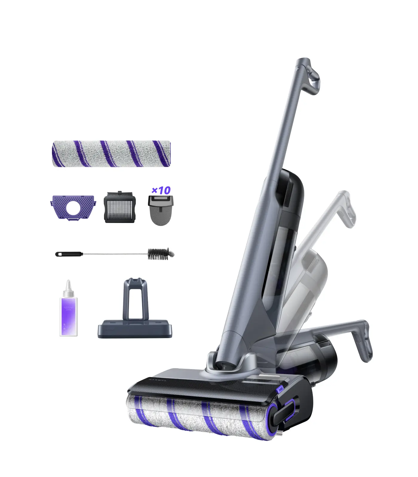 NARWAL S30 Pro Wet Dry Vacuum Cleaner with 20000Pa Suction, Cordless Vacuum Mop for Hard Floors, Tangle-Free Hair-Cutting, 180° Lie Flat, 194°F Self-Cleaning, Disposable Waste Bag, Edge Cleaning, Anti Tangle Vacuum, Cordless Rechargeable