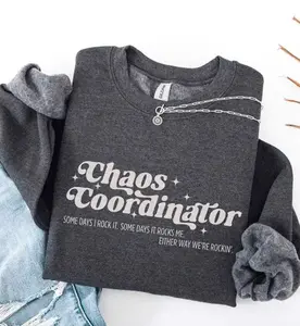 Chaos Coordinator Retro T-Shirts, Crewneck Sweatshirts & Pullover Hoodie, ESE Teacher , Special Education Staff, Sped Graduation Gift Crewneck Medium EGEGF