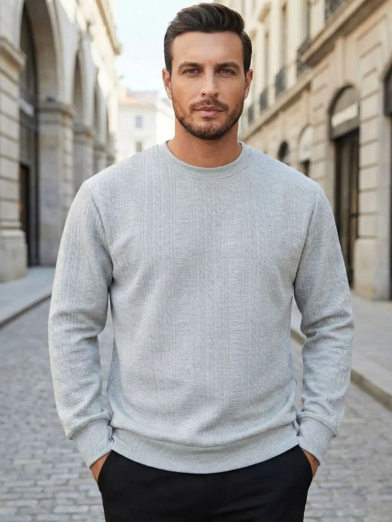 Men's Plain Polar Fleece Material Half-Zip Pocket Long Sleeve Patchwork Casual Sweatshirt, Loose-Fitting All Seasons Fashion Tops, Half Zip Sweatshirts
